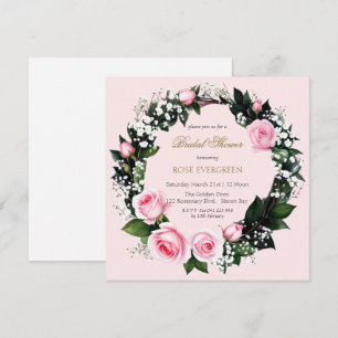 Convite Rosas Rosa e Bebê Respiram