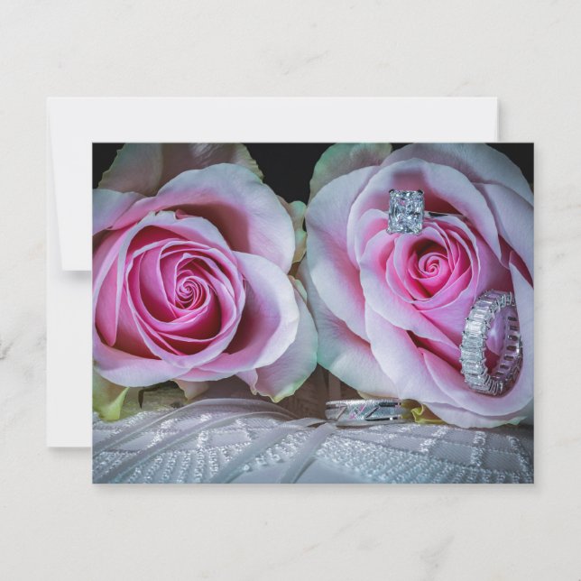 Convite Rosas Rosa e Verde (Frente)