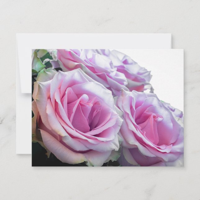 Convite Rosas Rosa e Verde (Frente)