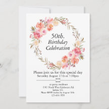 Rosas rosa e verde, personalizável 50º aniversário