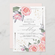 Rosas Rosa Elegante Elegante De Casamento Clássico