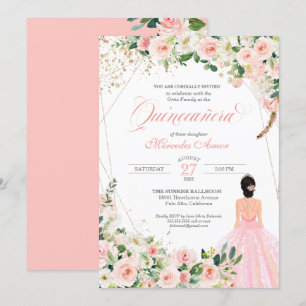 Convite Rosas Rosa Esbranquiçadas Celebração Floral De 