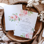 Convite Rosas Rosa Femininas Floral 60ª Festa de aniversár<br><div class="desc">Um belo e feminino convite de festas para celebrar o 60º aniversário em estilo elegante. Este design floral é junto com uma armação de rosas cor-de-rosa encantadoras e verde. Este convite está disponível como convite impresso ou download digital.</div>