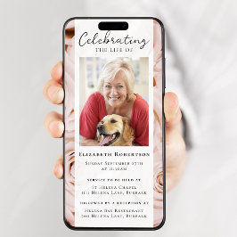 Convite Rosas Rosa Foto Floral Evento Digital Funeral