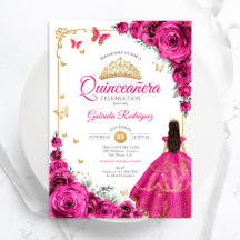 Rosas Rosa Fúcsia Quinceanera Elegante Chic