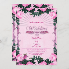 Convite Rosas rosa maravilhosas