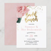 Rosas Rosa Românticas Douradas Bridesmaids Luncheo