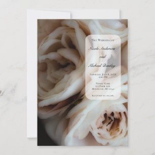 Convite Rosas Rosa Suave Mal-humoradas Elegante Casamento 