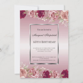 Convite Rosas Rosa Vermelhas Elegantes Rosa Rosa Rosa Rosa