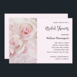 Convite Rosas Rosa Vintage e rendas Elegantes - Chá de pan<br><div class="desc">Chá de panela com uma fotografia de um buquê de rosas cor-de-rosa colocadas num local coberto por rendas. Vintage elegance.</div>