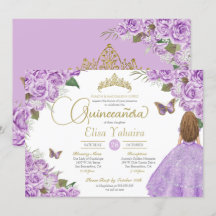 Rosas roxas Douradas Tiara Borboleta Elegante