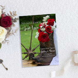 Convite Rosas Russos Boots Casamento Salvem a Data