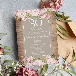 Convite Rosas Russos do 30 de Casamento Boho
