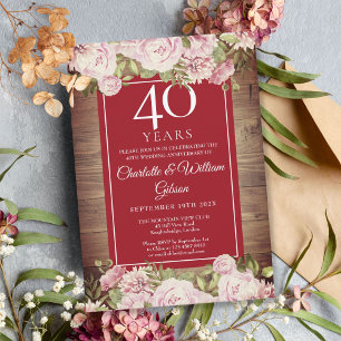 Convite Rosas Rústicas 40º Aniversário