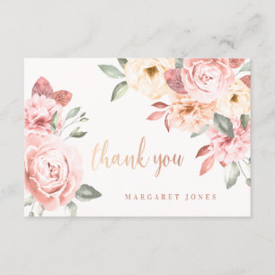 Convite Rosas Selvagens Personalizados Obrigado Nota Cart