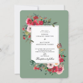 Convite Rosas Silvestres e Basil Verde