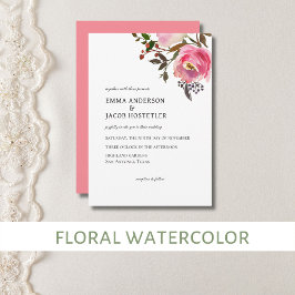 Convite Rosas Tropicais de Primavera em Aquarela Delicada