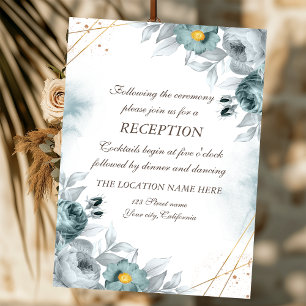 Convite Rosas Verde Menta em Aquarela Casamento