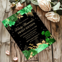 Rosas Verdes e Douradas na Borda Floral Sweet Sixt