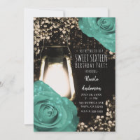 Rosas Verdes Rustic Glow Lanterna Mint Sweet 16