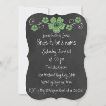 Rosas verdes selvagens Chalkboard Bridal
