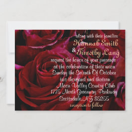 Convite rosas vermelhas ao redor da invasão do casamento