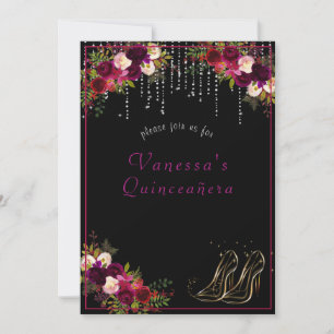 Convite Rosas vermelhas bonito Espumantes Estrelas Altas Q