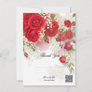 Convite Rosas Vermelhas e Respiração de Bebê Floral Elegan