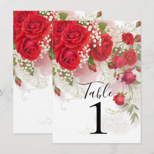 Convite Rosas Vermelhas e Respiração de Bebê Floral Elegan