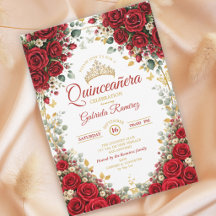 Rosas Vermelhas Elegantes Borboletas Douradas Quin
