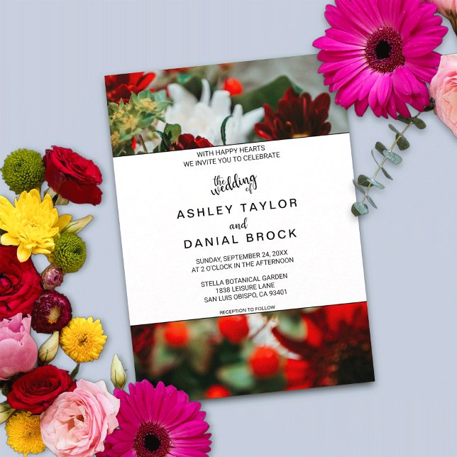 Convite Rosas vermelhas elegantes florescem flores florais (Criador carregado)