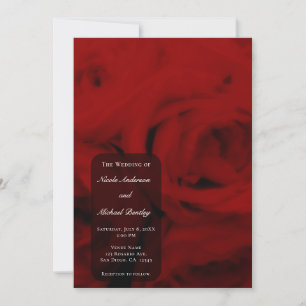 Convite Rosas Vermelhas Macias e Cremosas Casamento Minima