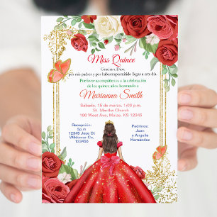 Convite Rosas Vermelhas Mexicanas Princesa Borboleta Quin