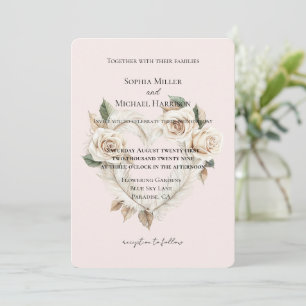 Convite Rosas Vermelhas Românticas Penas Floral Coração Ca