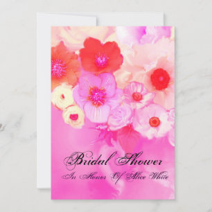 CONVITE ROSAS VERMELHAS ROSADAS E FLORES DE ANÊMONA PARA C