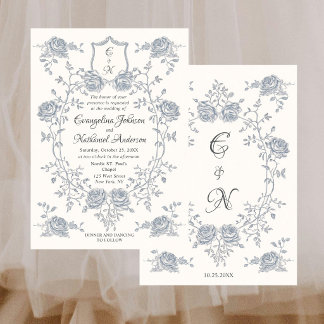 Convite Rosas Vintage Crista Elegante Grafia Casamento