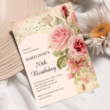 Rosas Vintage Elegantes Aniversário de 70 anos