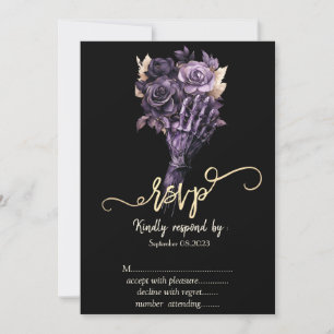 Convite Rosas Violetas Gótico RSVP