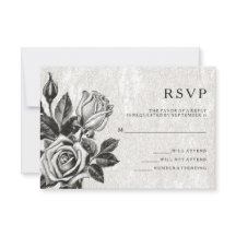 Rosas Vitorianas Marginais Preto e Branco RSVP