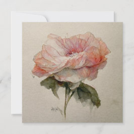 Convite Rose Aquarelle Watercolor Rose Painting