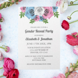 Convite Rose Bouquet Gender Reveal