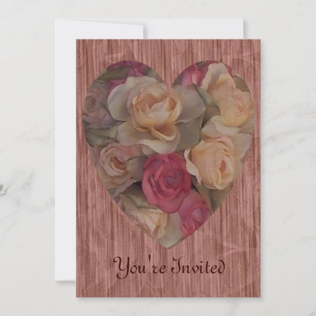 Convite Rose Bouquet Heart (Frente)