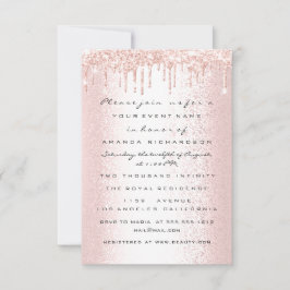 Convite Rose Brilho Gotas Casamento Nupcial Doce 16º