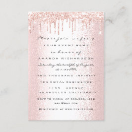 Convite Rose Brilho Gotas Casamento Nupcial Doce 16º