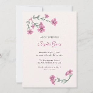 Convite Rose Campion Corners Sweet 16