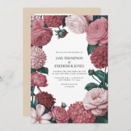 Convite Rosé Clay, Terra Pink & Peony Smoke Floral Wedding