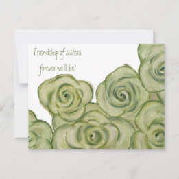 Convite Rose friendship notecard - hand-drawn artwork.