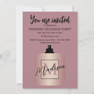 Convite Rose Gold Custom Perfume Exchange Party