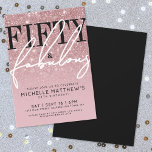 Convite Rose Gold Fifty Fabulous 50th Birthday Party<br><div class="desc">Celebrate in style with this modern elegant Fifty and Fabulous Birthday Party Invitation, perfect for marking a milestone in a chic, timeless way. The design features the word “FIFTY” in a bold black serif font, with “fabulous” written just below in flowing handwritten script for a stylish contrast. The background features...</div>