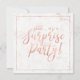 Convite Rose Gold & Mármore | Festa de Aposentadoria Surpr